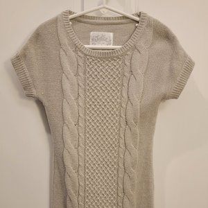 Justice Knitted Gray Sparkle Dress, size 7